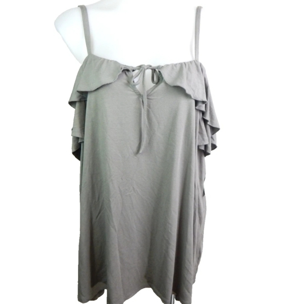 Torrid Super Soft Knits Cold Shoulder Ruffle Top - Picture 2 of 5